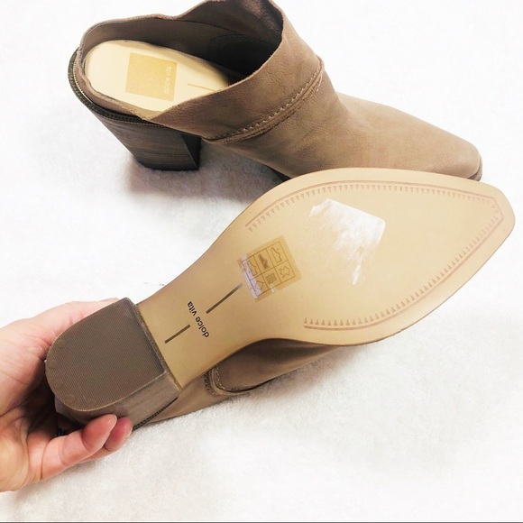 🔥SALE🔥 Anthro Dolce Vita tan soft leather mule booties sz9.5 NWOT - Picture 9 of 10